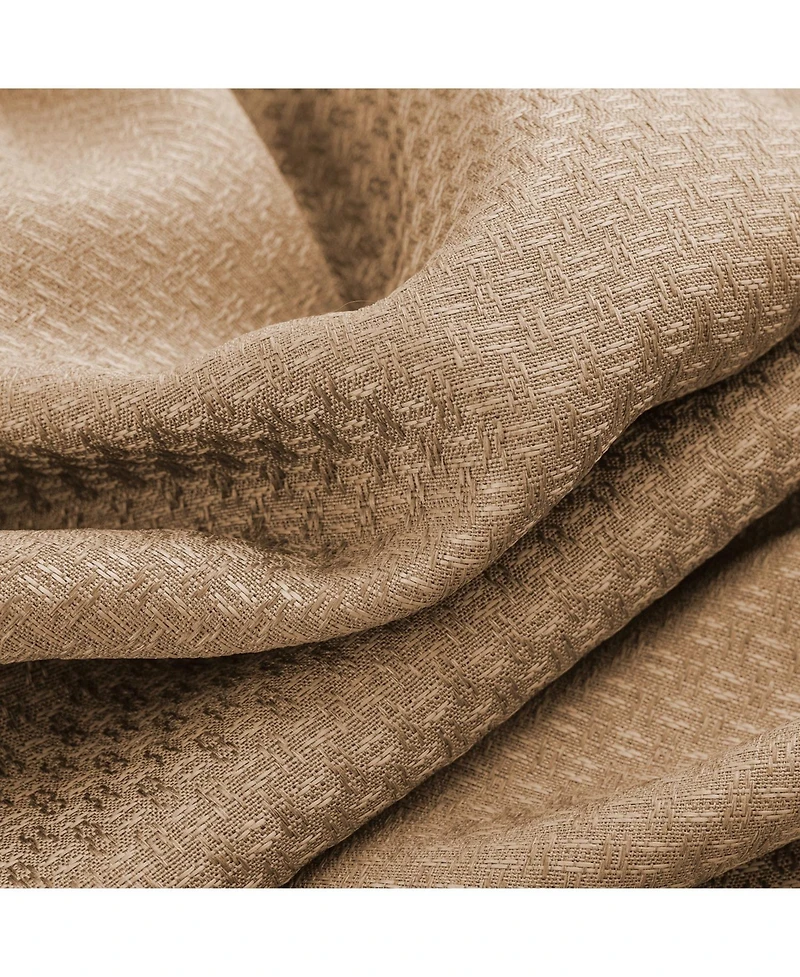 Olivia Gray 100percentaage Polyester 250 Gsm Basket Weave Ian Luxury Jacquard Blackout Grommet Curtain Panel