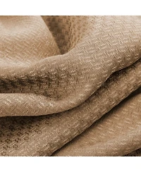 Olivia Gray 100percentaage Polyester 250 Gsm Basket Weave Ian Luxury Jacquard Blackout Grommet Curtain Panel