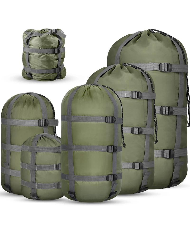 Piscifun 5 Pack Ultralight Stuff Sacks Space Saving Travel Outdoor Camping Gear
