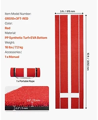 Hongge Softball Pitching Mat 10 x 3 ft with Pitching Rubber Stride Line and Antislip Foam Backing for Fastpitch Training