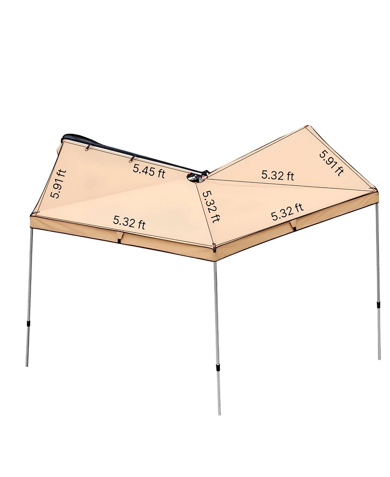 Hongge Retractable 270 Degree Vehicle Side Awning 52 Square Feet Waterproof Upf 50 Plus Shelter for Suv Van and Truck