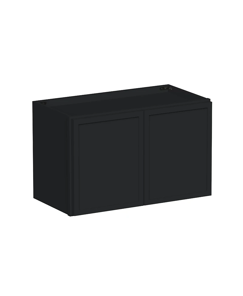 Boyel Living 24"x15" Double Door Short Wall Cabinet, Ready to Assemble Kitchen Cabinet with Solid Wood Frame, Soft-Close Slides and Hinge