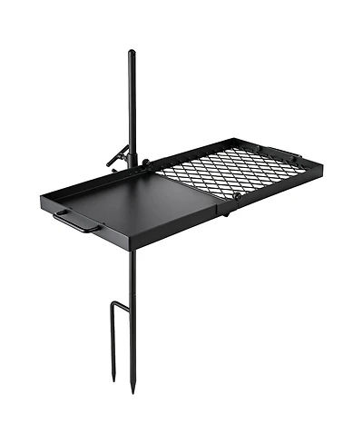 Hongge Heavy Duty Swivel Campfire Grill 24 inches with 360 Degree Rotation and Adjustable Height Grate and Griddle