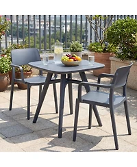 Gouun 28 in Square All-Weather Plastic Patio Dining Table for 4