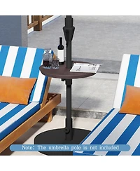 Gouun 20 in Clamp-On Adjustable Umbrella Tray Table for Patio Poles
