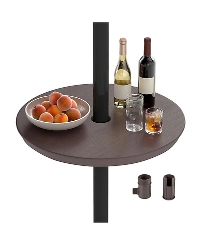 Gouun 20 in Clamp-On Adjustable Umbrella Tray Table for Patio Poles