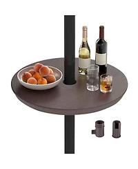 Gouun 20 in Clamp-On Adjustable Umbrella Tray Table for Patio Poles