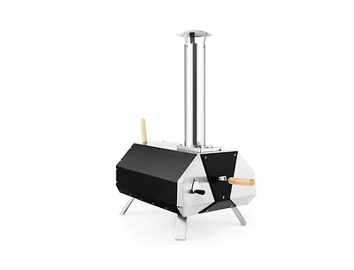Lucky One Outdoor Pizza Oven with Pizza Stone, Wood Fired Portable Oven with Foldable Legs
