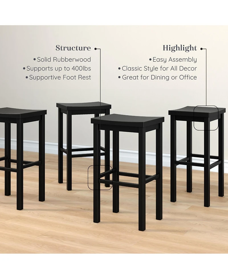Grain & Grove 4 pack 30 Inch Height Bar Stool