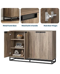 homfan Buffet Cabinet with Storage 55" Accent Sideboard with Adjustable Shelves and 4 Doors for Kitchen, Living Room, Dining Room