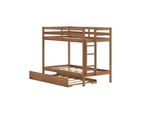 Grain & Grove Bear Plywood Twin/Twin With Trundle, Oak Embossed Pecan