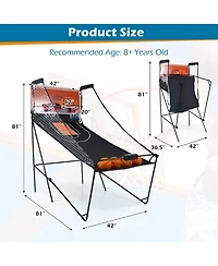 Sugift Foldable Kids Basketball Arcade Game Hoop Machine with 8 Playing Modes for 1-4 Players