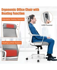 Gouun High Back Mesh Office Chair with Adjustable Heating Headrest and Lumbar Support