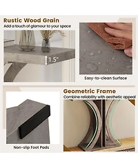 Sugift 39.5 in Rectangular Console Table with Geometric C-Shaped Frame for Entryway