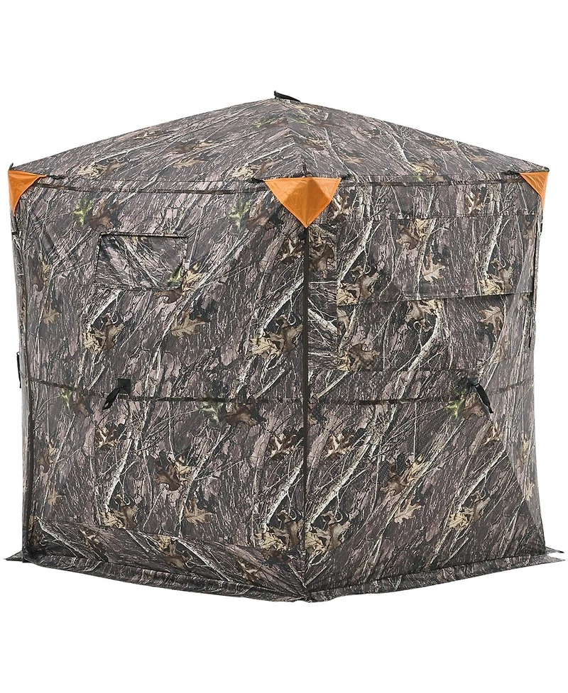 Hongge Large 84 x 84 in Hunting Ground Blind 288 Degree 5-Side See-Through for 6 to 7 Hunters
