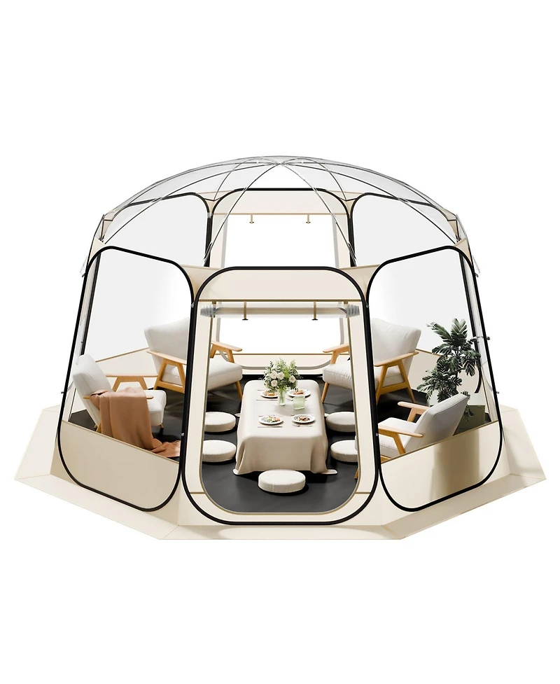 Hongge Pop Up Clear Bubble Dome Tent 12 x 11.1 ft Waterproof Uv-Resistant Shelter for 10 to 12 People