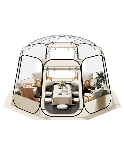 Hongge Pop Up Clear Bubble Dome Tent 12 x 11.1 ft Waterproof Uv-Resistant Shelter for 10 to 12 People