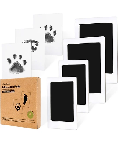 KeaBabies 4package Inkless Ink Pad for Baby Hand and Footprint Kit, Clean Touch Dog Paw, Dog Nose Print Kit, Baby and Pet Safe