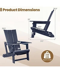 Sugift Hdpe Outdoor Adirondack Chairs with Cup Holder