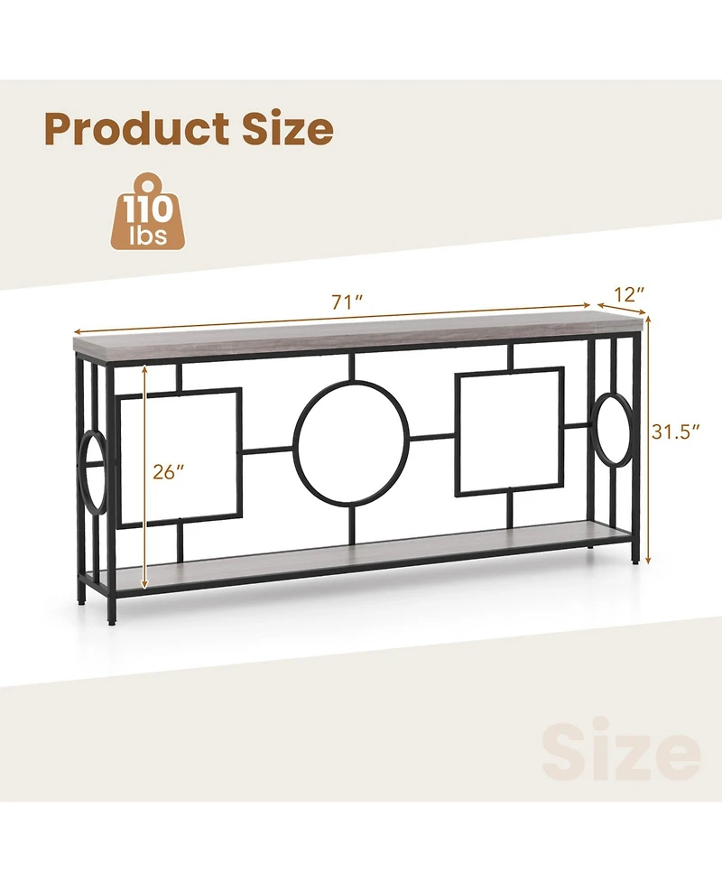 Slickblue Modern 2-Tier Console Table with Storage for Hallway