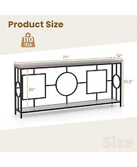 Slickblue Modern 2-Tier Console Table with Storage for Hallway