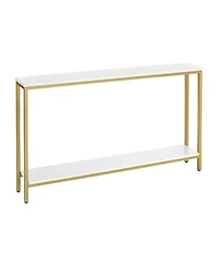 Slickblue Slim 120cm 2-Tier Console Table with Storage Shelf for Small Spaces
