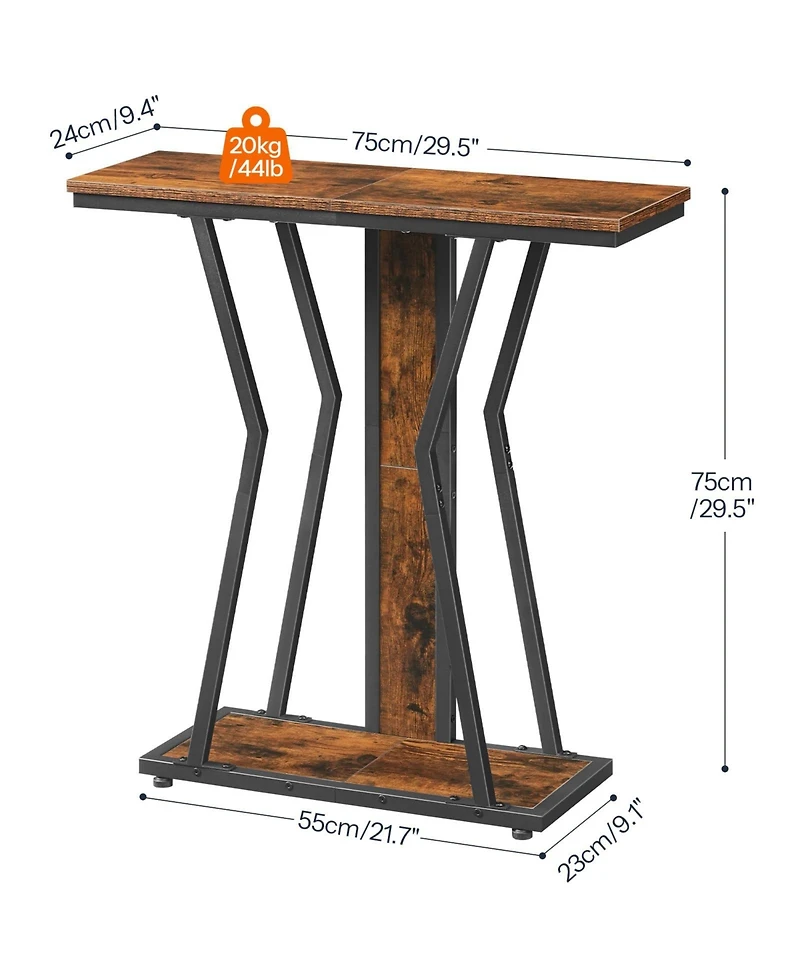 Slickblue Modern Narrow Console Table 29.5 Inch with 2-Tier Open Storage