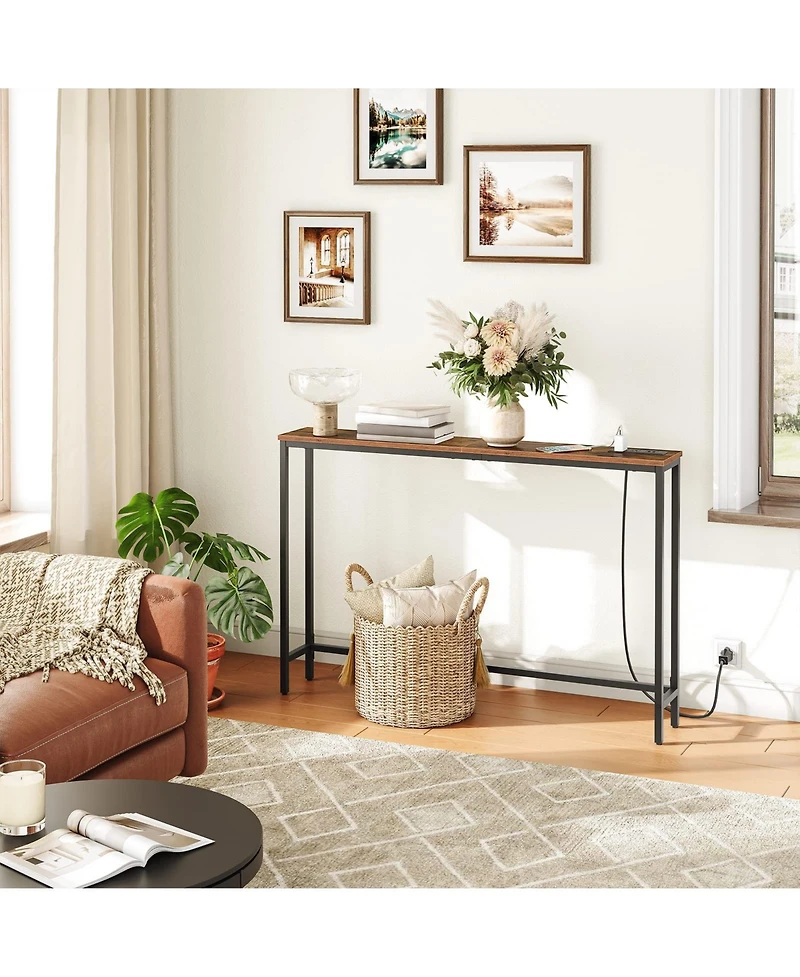 Slickblue 47.2-Inch Entryway Console Table with Power Outlet for Small Spaces