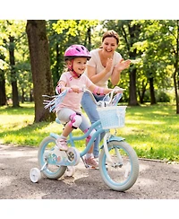 Slickblue Sea Princess 14" Adjustable Kids' Bicycle with Basket, Ages 3+