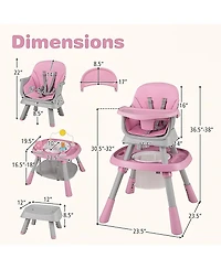Gouun Baby Baby 16-in-1 Convertible High Chair with Activity Center and Rotating Booster Seat