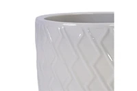 Yobtop Handmade Ceramic Planter Pot, Breathable Clay,Indoor Outdoor Doorway Use,Monstera Deliciosa and Fiddle Leaf Fig