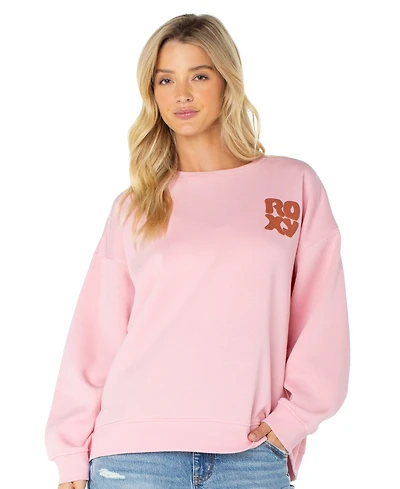 Roxy Women's Morning Stroll Graphic Fleece Crewneck Sweatshirt