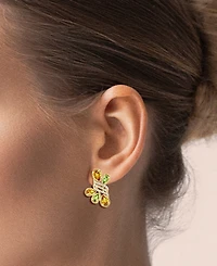 Lali Jewels Citrine (1.93 ct. t.w.) & Peridot (0.83 ct. t.w.) Earrings in 14k Yellow Gold