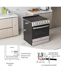 Costway Electric Range 30" Freestanding and Slide-in Kitchen Stove with Cooking Modes