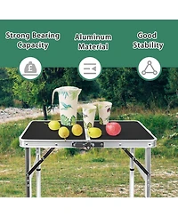 Piscifun Small Folding Table Lightweight Camping Adjustable Height Portable Beach Indoor Outdoor Picnic Bbq