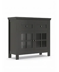 Aheaplus Farmhouse Kitchen Cabinet with Drawers and Tempered Glass Display Door