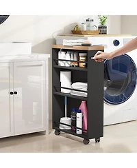 Tribesigns 4-Tier Slim Rolling Storage Cart with Handle