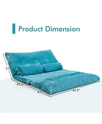 Gouun Foldable Floor Sleeper Lounge Couch 6 Position with 2 Bonus Pillows