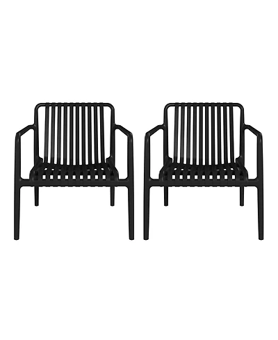 WestinTrends Outdoor Modern Stackable Plastic Patio Club Armchairs (Set of 2)