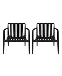 WestinTrends Outdoor Modern Stackable Plastic Patio Club Armchairs (Set of 2)