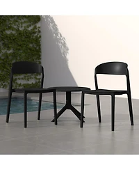 WestinTrends Outdoor Modern Stackable Plastic Patio Bistro Dining Side Chairs (Set of 2)
