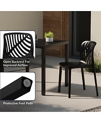 WestinTrends Outdoor Modern Stackable Polypropylene Plastic Patio Bistro Dining Side Chairs (Set of 2)