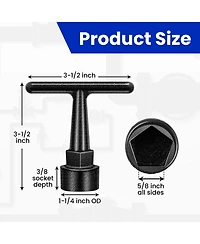 Xdovet Curb Box Wrench Pentagon Water Meter Socket T Handle Valve Tool