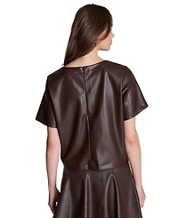Kenneth Cole Women's Polyester-Blend Crop Pullover