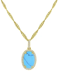 Macy's 14k Gold-Plated Turquoise Crystal Necklace