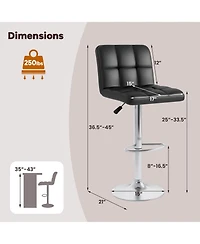 Modern Swivel Bar Stools Set of with Heavy-duty Metal Base & Footrest Back