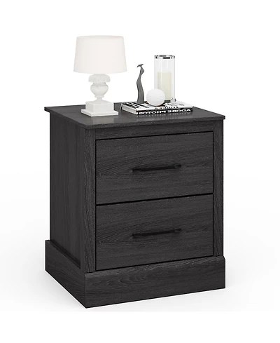 18.5" Farmhouse Nightstand with 2 Drawers Compact End Table for Living Room
