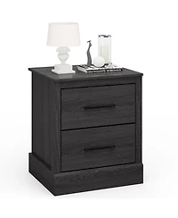 18.5" Farmhouse Nightstand with 2 Drawers Compact End Table for Living Room