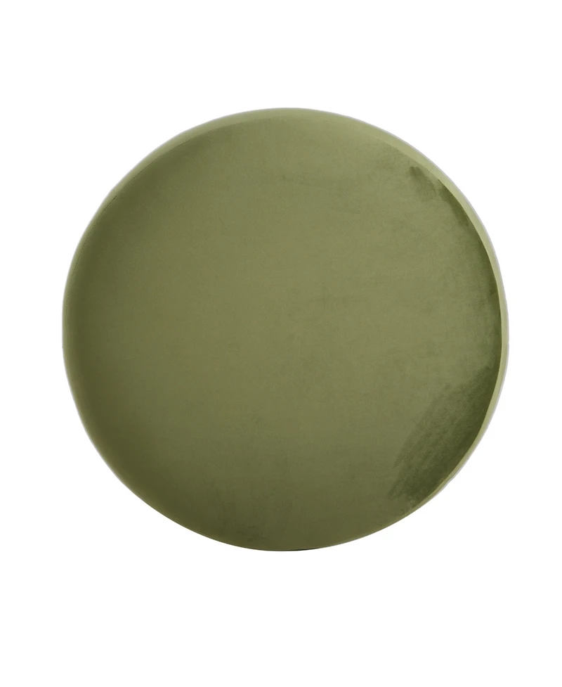Round Velvet Upholstered Ottoman, Modern Minimalist Design, Versatile as Footrest, Extra Seating or Coffee Table-The Pop Home