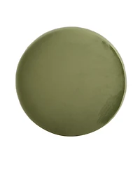 Round Velvet Upholstered Ottoman, Modern Minimalist Design, Versatile as Footrest, Extra Seating or Coffee Table-The Pop Home